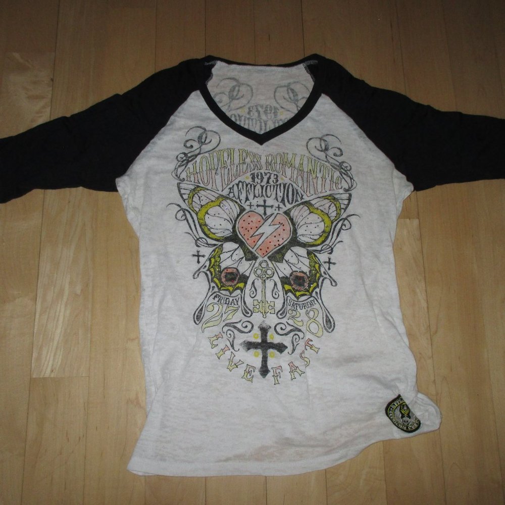 The Buckle Affliction American Customs burnout top Womens XL
